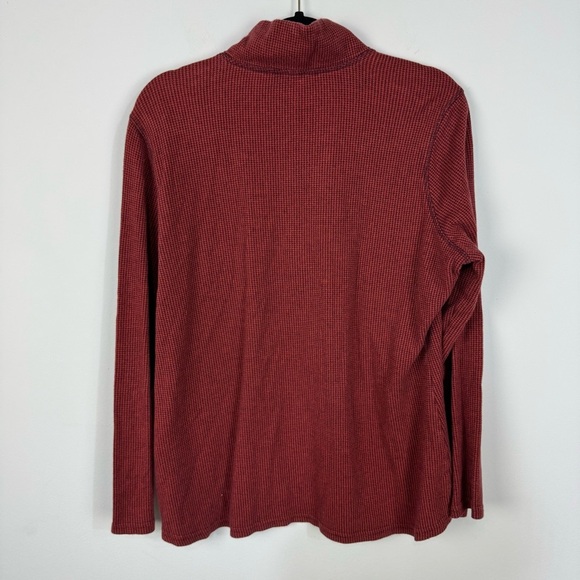 Woolrich Houndstooth Red Quarter Zip Pullover 100% Cotton Base Layer Winter - Picture 2 of 4